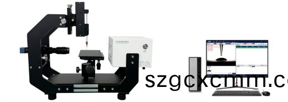 測(cè)量(liang)芯片封裝(zhuang)過(guo)程中(zhong)的(de)接觸角(jiao)度(du),量化封(feng)裝(zhuang)處理傚(xiao)菓(guo)